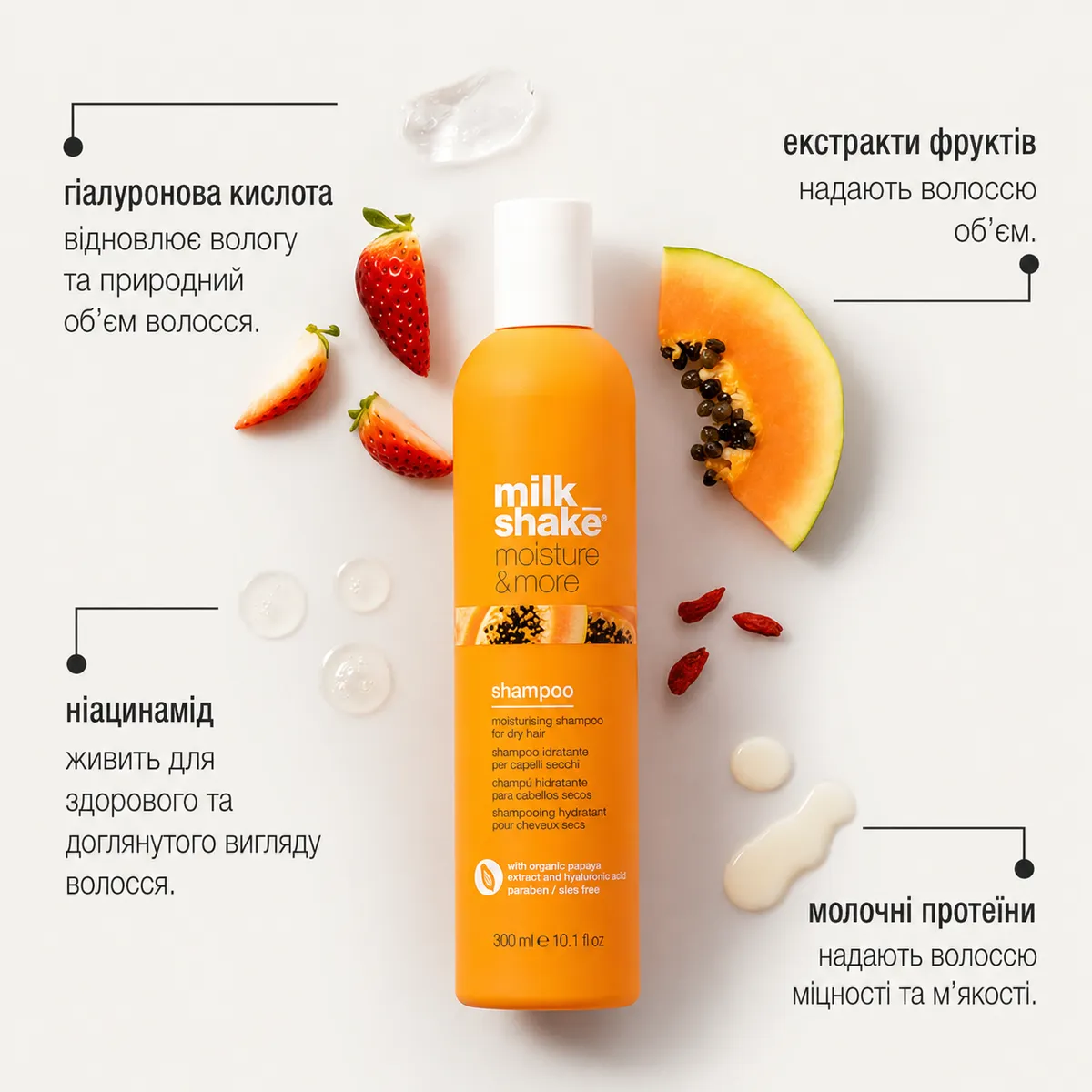 Шампунь для сухого та зневодненого волосся Milk Shake Moisture plus shampoo