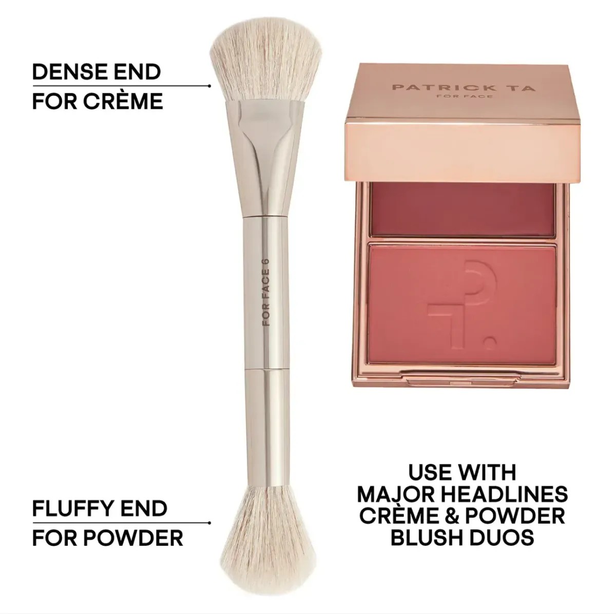 Пензлик для рум'ян Patrick Ta Dual Ended Precision Blush Brush
