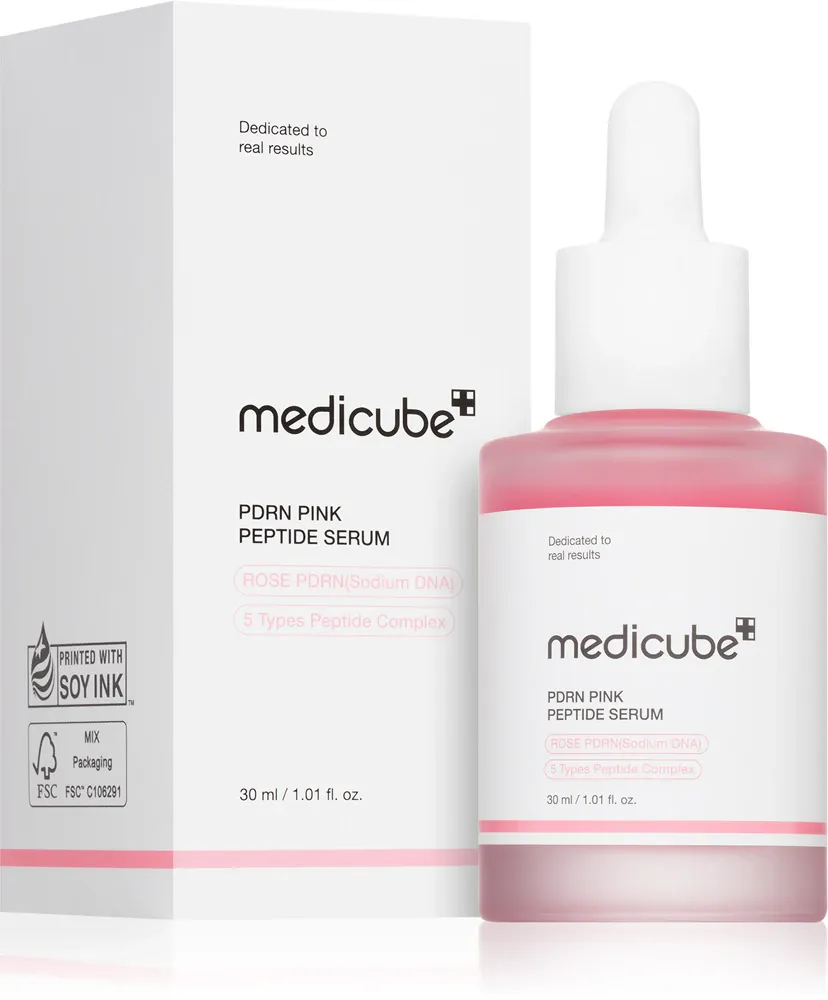 MEDICUBE PDRN Pink Peptide Serum  Відновлювальна сироватка з полінуклеотидами та пептидами